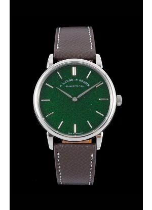 A.Lange & Sohne Saxonia Thin Reloj Réplica Suizo Caja de acero Dial verde
