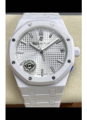 Réplica del Reloj Audemars Piguet Royal Oak 15500 de cerámica blanca, Superclon