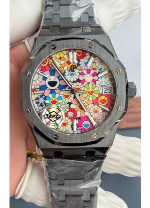 Reloj Audemars Piguet Super Clone Royal Oak de Cerámica Negra con Dial en forma de Girasol