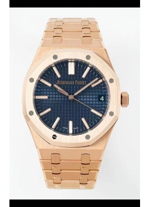 Audemars Piguet Royal Oak 15510OR 41MM Oro Rosado Dial Dorado Azul Super Clone Reloj Réplica