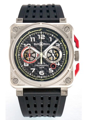 Bell & Ross BR03-94 Titanium Caja Carbono Dial Cronógrafo Reloj Réplica Espejo 1:1