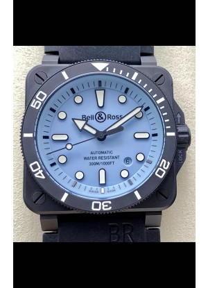 Bell & Ross BR03-92 Divers Edition Revestimiento PVD Réplica Espejo 1:1 Dial Azul