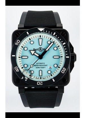 Bell & Ross BR03-92 Divers Edition Revestimiento PVD Réplica Espejo 1:1 Dial Azul Palido