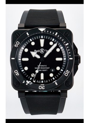 Bell & Ross BR03-92 Divers Edition Revestimiento PVD Réplica Espejo 1:1 Dial Negro