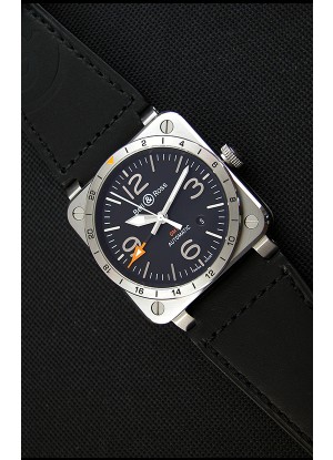 Bell & Ross BR03-93 GMT Reloj Réplica Suizo de Acero a espejo 1:1 Edición 42MM