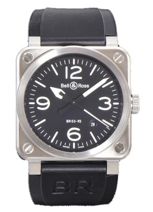 Bell and Ross BR03-92 Dial Negro Acero 904L Reloj Réplica Suiza 