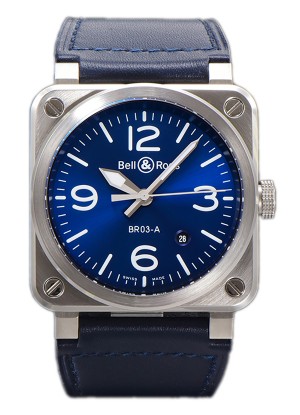 Bell and Ross BR03-A Dial Azul Acero 904L Reloj Réplica Suiza 
