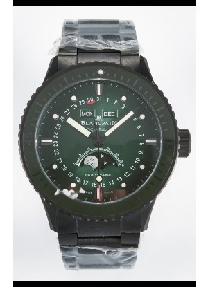 Reloj Blancpain Bathyscaphe Superclone con Caja de Cerámica y Dial verde.