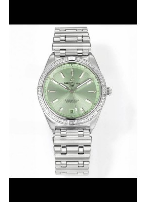 Breitling Chronomat 36MM Acero Inoxidable Casing Reloj Réplica Espejo 1:1 Dial Verde