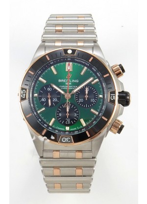 Breitling Chronomat Super Clone B01 42 Reloj Edición Suiza Dial Dos Tonos Verde