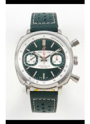 Breitling Top Time Super Clone Reloj Cronógrafo con Correa de Piel Negra