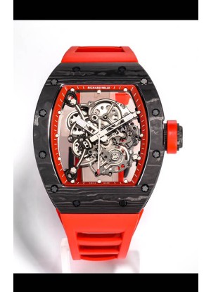 Richard Mille RM055 Caja Cerámica Negra Reloj Réplica a Espejo 1:1 Correa Roja