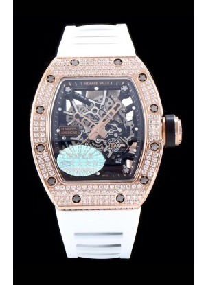 Richard Mille RM035 AMERICAS Oro Rosado 18K Reloj Réplica Correa Blanca