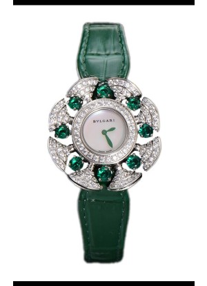Bvlgari Divas's Edición Dream Reloj en Caja de Acero - Bisel pavimentado Diamantes Réplica Suiza