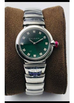Bvlgari LVCEA Edition Reloj en Acero Inoxidable Dial Verde - Réplica a Espejo 1:1