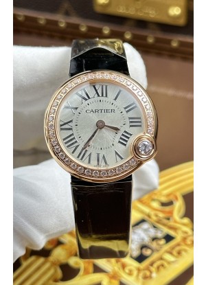 Ballon Blanc De Cartier Cuarzo Suizo Reloj Réplica en Caja Oro Rosado