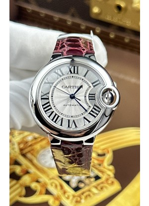 Ballon De Cartier Suizo Automático Calidad Espejo 1:1 33MM en Dial Blanco 
