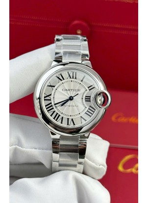 Ballon De Cartier Suizo Automático Calidad Espejo 1:1 33MM en Correa Acero