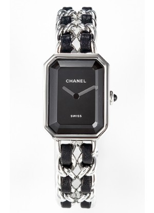 Chanel Premiere Iconic Chain Watch con Cadenas en Negro y Acero Reloj Cuarzo Suizo