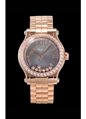 Chopard Happy Sport Reloj Réplica Suizo a espejo 1:1 36MM Caja en Oro Rosado