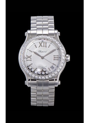 Chopard Happy Sport Reloj Réplica Suizo Automático a espejo 1:1 36MM Caja Acero 904L Dial Blanco