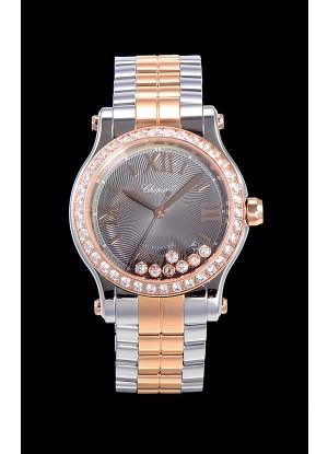 Chopard Happy Sport Reloj Réplica Suizo Automático a espejo 1:1 36MM Caja en Oro Rosado de dos Tonos