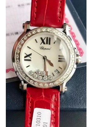 Chopard Happy Acero Inoxidable Reloj Cuarzo Suizo Replica a Espejo 1:1 - Diamantes Genuinos
