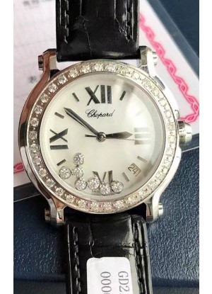 Chopard Happy Acero Inoxidable Reloj Cuarzo Suizo Replica a Espejo 1:1 - Diamantes Genuinos