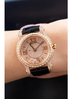 Reloj Chopard Happy Edición Diamantes Moissanitas Super Clone Cuarzo