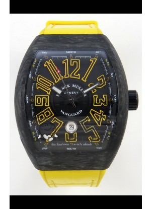 Franck Muller Super Clone Vanguard V45 Racing Carbono con Correa de Nylon