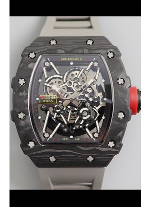 Richard Mille RM35-02 Rafael Nadal Caja de Carbono Forjado con correa Gris - Calidad Suiza Super 1:1