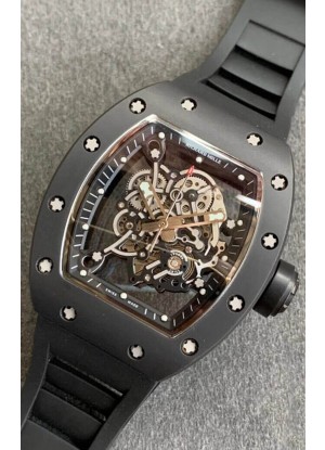 Richard Mille RM055 Caja de Cerámica Reloj Réplica a Espejo 1:1 en Correa Negra