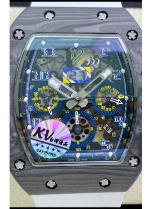 Richard Mille RM011 Felipe Massa Reloj en Calidad a Espejo 1:1 Caja de Carbono Forjado de una Sola Pieza