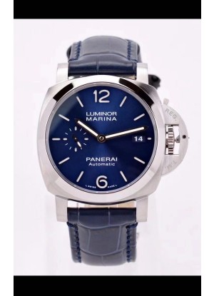 Panerai Luminor PAM01393 Automatic Dial Azul 42MM Calidad Espejo 1:1 - Acero 904L en Correa de Piel