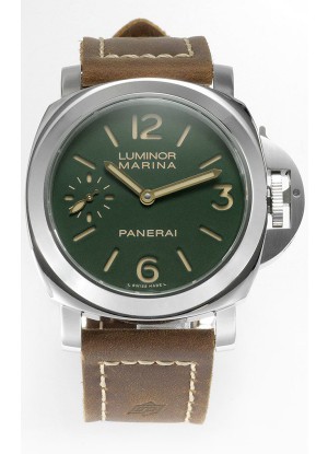 Panerai Luminor Marina 8 Days PAM00911 Dial Verde Calidad Espejo 1:1 - Acero 904L en Correa de Piel