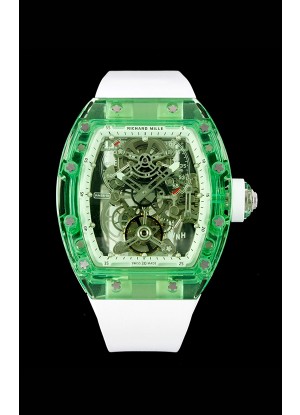 Richard Mille 56-01 Transparent Caja en Zafiros con Genuino Movimiento Suizo Tourbillon Super Clone