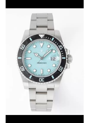 Rolex Submariner DiW Caja Acero Inoxidable Bisel Negro Reloj Edición Cerámica Dial Azul