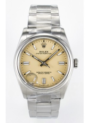 Rolex Oyster Perpetual Super Clone REF#126000 36MM Dial Beige Réplica Suiza