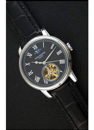 Patek Philippe Japanese MoonPhase Tourbillon Reloj Réplica Dial Negro