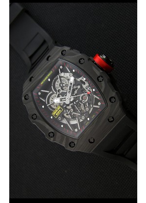 Richard Mille RM35-2 Rafael Nadal Caja de Carbón Forjado con Correa de Goma color Negro
