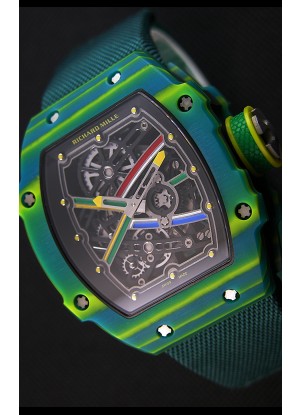 Richard Mille 67-02 Wayde Van Niekerk Reloj Réplica Suizo de Carbón Forjado