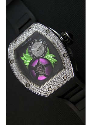 Richard Mille 19-02 Tourbillon Fleur Reloj Réplica Suizo en Acero Inoxidable