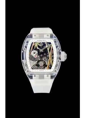 Richard Mille RM26-01 Tourbillon Panda Caja en Zafiro Transparente - Réplica Super Clone