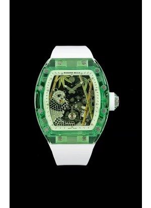 Richard Mille RM26-01 Tourbillon Panda Caja en Zafiro Transparente - Réplica Super Clone
