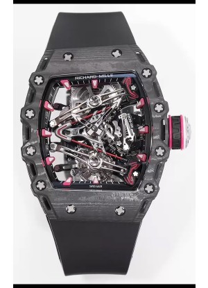 Richard Mille RM38-02 Carbon Casing Bubba Watson Black Rubber Tourbillon Movement Réplica Espejo 1:1