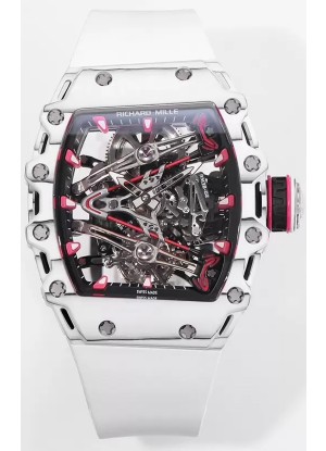 Richard Mille RM38-02 Carbono Blanco Bubba Watson Nylon Blanco Tourbillon Movement Réplica Espejo 1:1