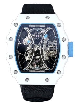 Richard Mille RM53-01 Pablo Mac Donough White TPT CASE Black Nylon Strap Reloj Réplica Suiza