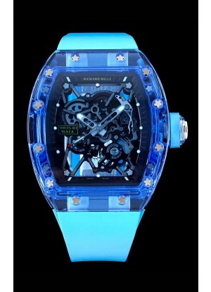 Richard Mille RM35-01 Caja Zafiros Transparentes Con Tourbillon Genuino Reloj Super Clone
