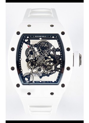 Richard Mille RM055 Cerámica Blanca Movimiento Real Vaucher Reloj Súper Clone 