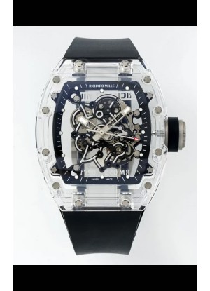 Richard Mille RM055 Caja con Zafiros Transparentes y Tourbillon Genuino Reloj Super Clone